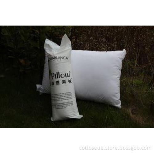 Soft Compressible Natural Comfort Pillows Cotton Fabric Wit